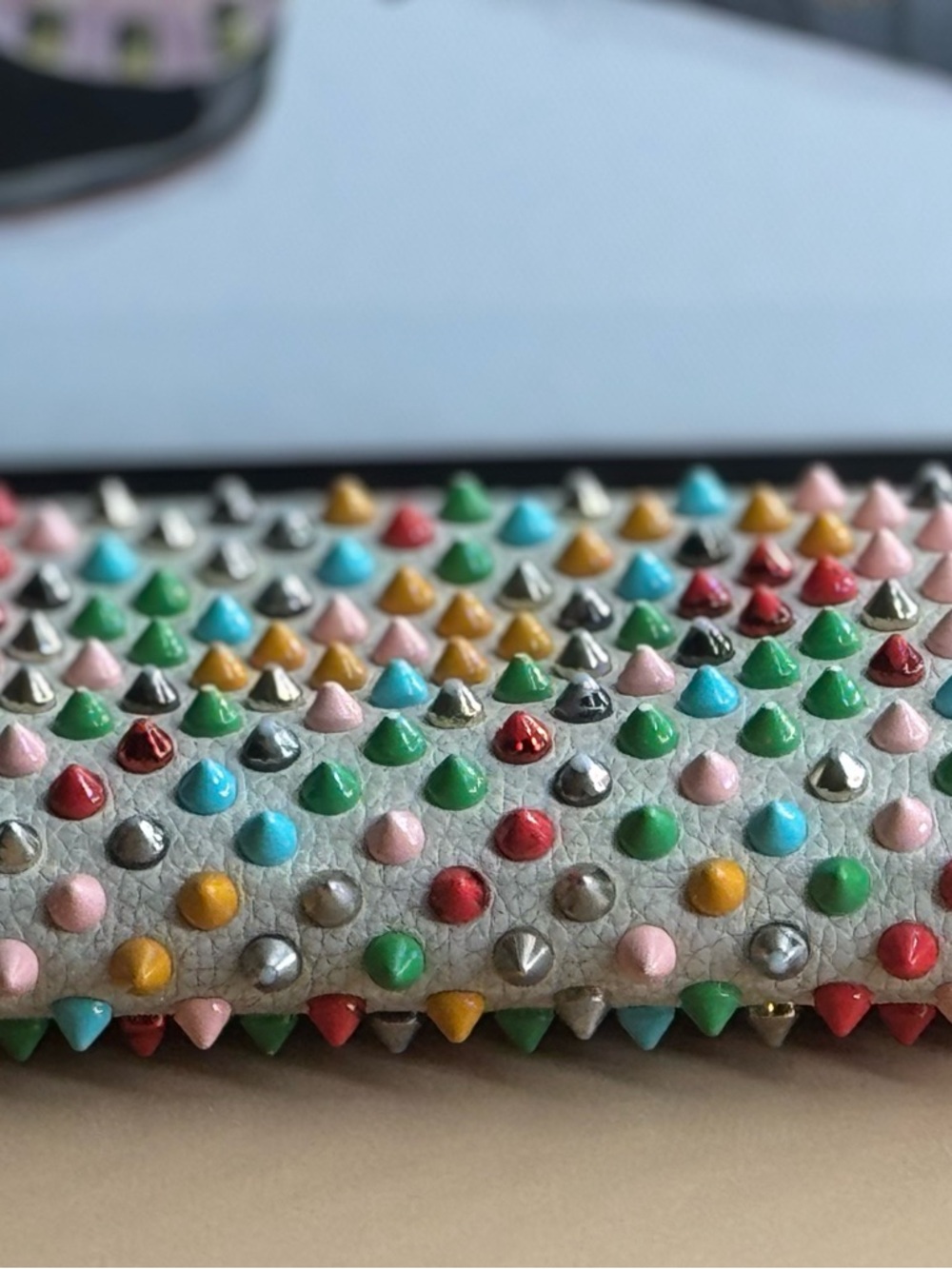 Christian Louboutin Multicolor Studded Zip Wallet